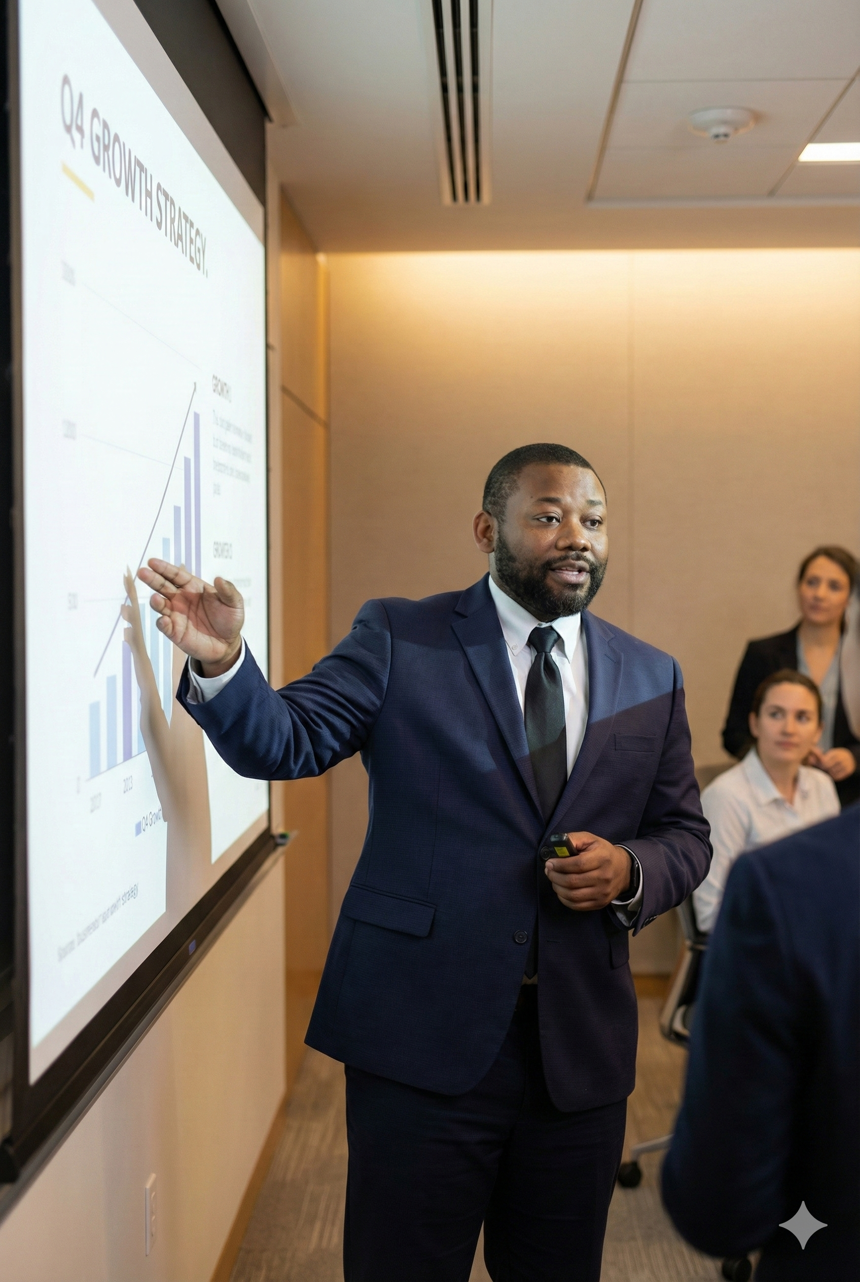 Dr. Ellington presenting growth strategy